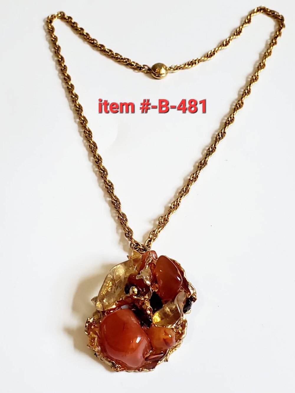 1 Gold Chain Necklace with Pendant, item # B-481,.  wt. 52 gams.